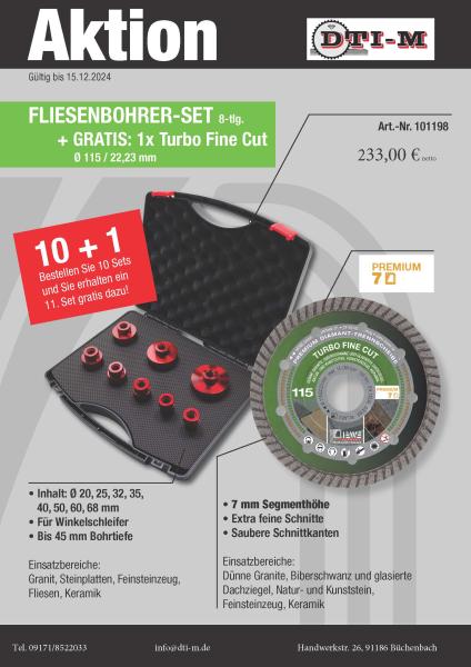 Fliesenbohrer Set inkl. Blade 6 im Aktionsangebot